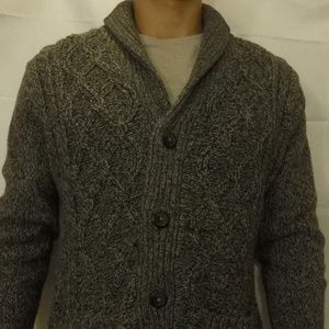 Cedar Wood State Grey Wool Cardigan (L)